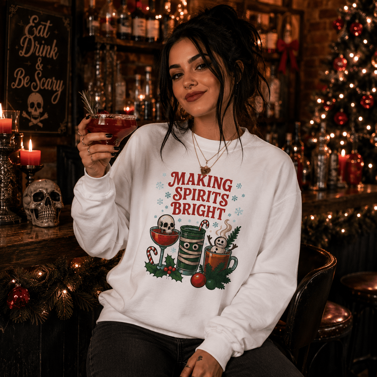 Making Spirits Bright Sweatshirt - Boo Crew Boutique