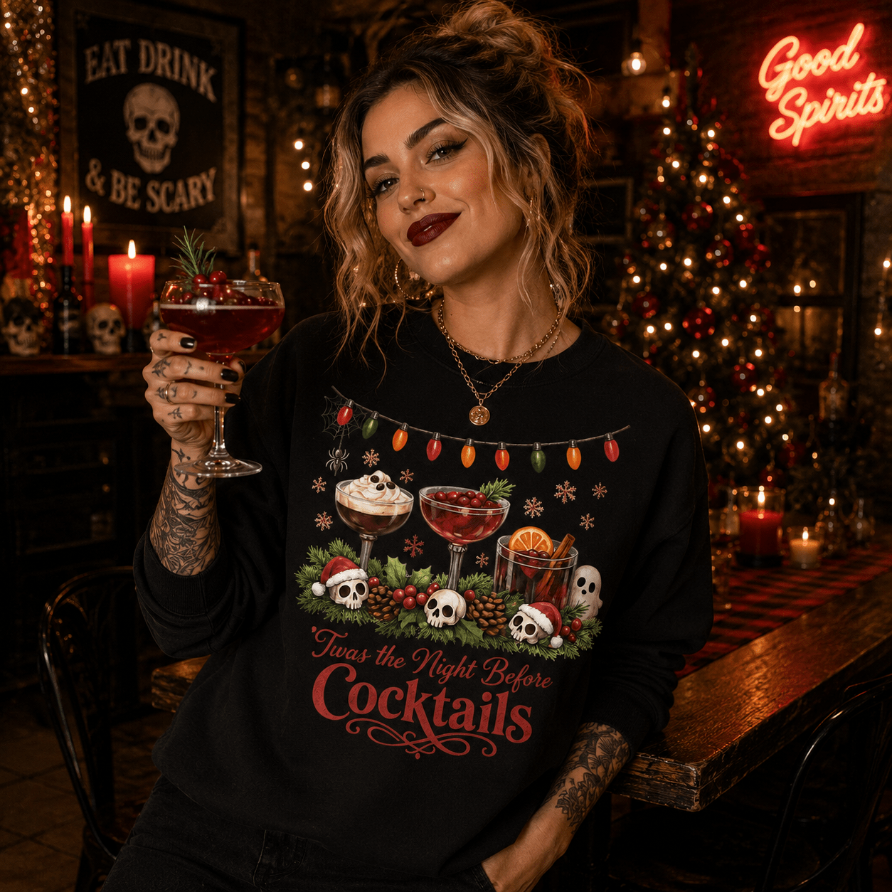 Christmas Cocktail Sweatshirt - Boo Crew Boutique