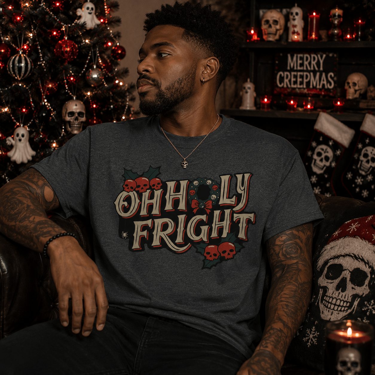 Merry Creepmas Oh Holy Fright T-Shirt - Boo Crew Boutique