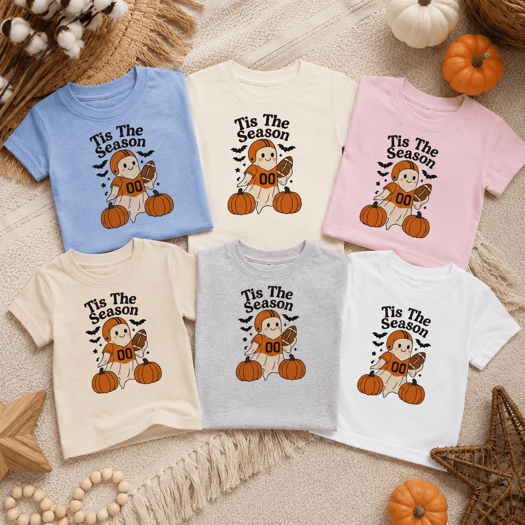 Toddler Tee - "Tis The Season" Pumpkin Football Sloth Fall Shirt - Boo Crew Boutique