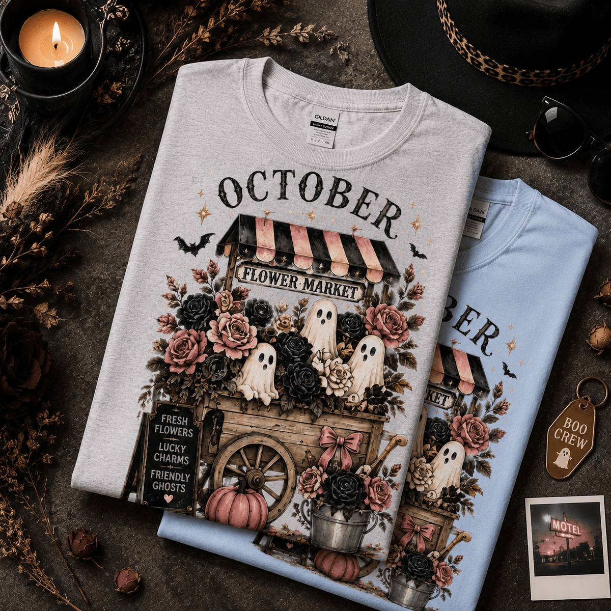 October Flower Market Tee - Boo Crew Boutique