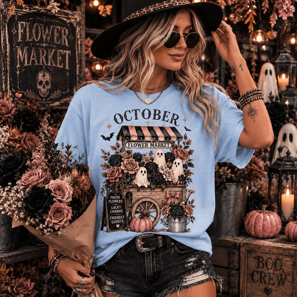 October Flower Market Tee - Boo Crew Boutique