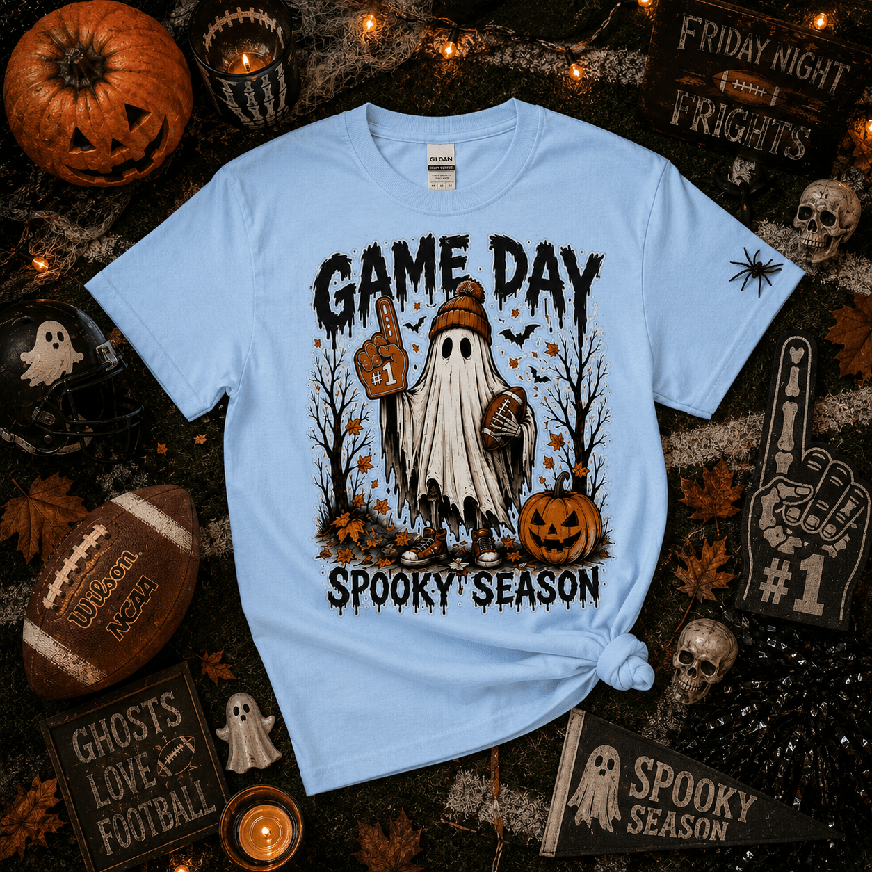Game Day Ghost T-Shirt — Spooky Season Football Fan Tee - Boo Crew Boutique