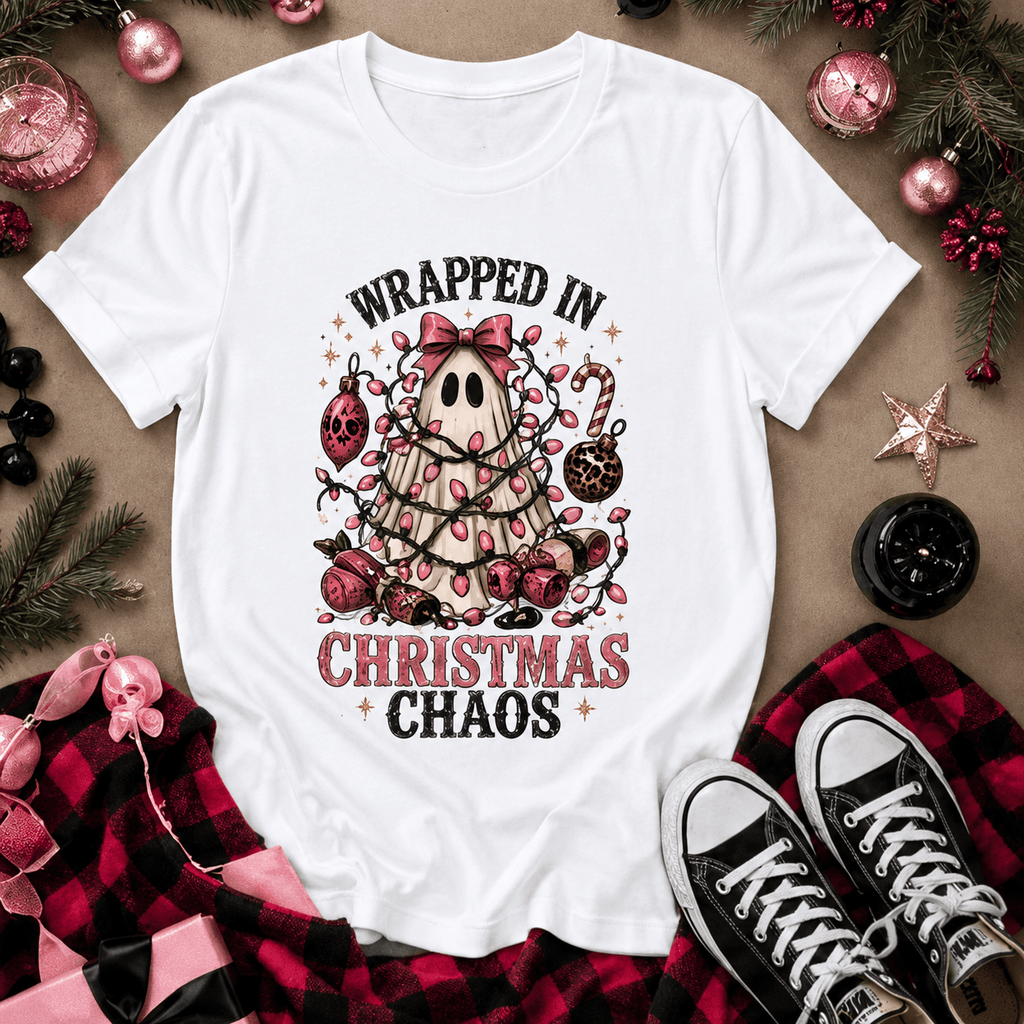 Wrapped in Christmas Chaos Tee - Boo Crew Boutique