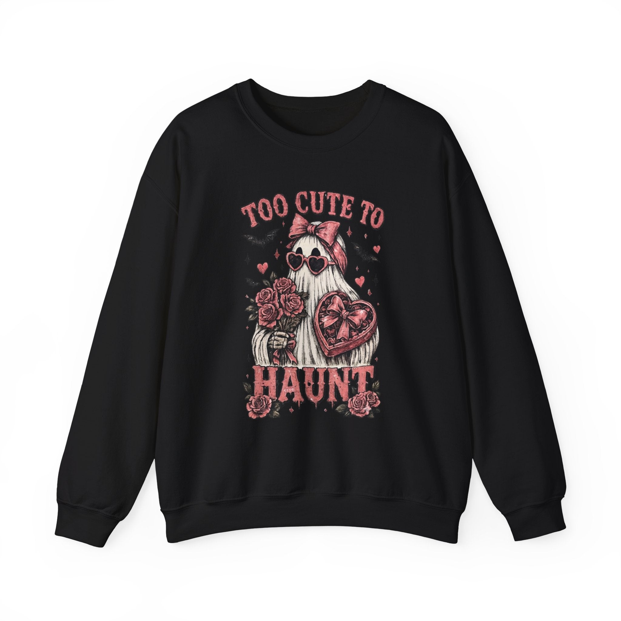 Too Cute to Haunt Sweatshirt — Cute Gothic Ghost Crewneck - Boo Crew Boutique