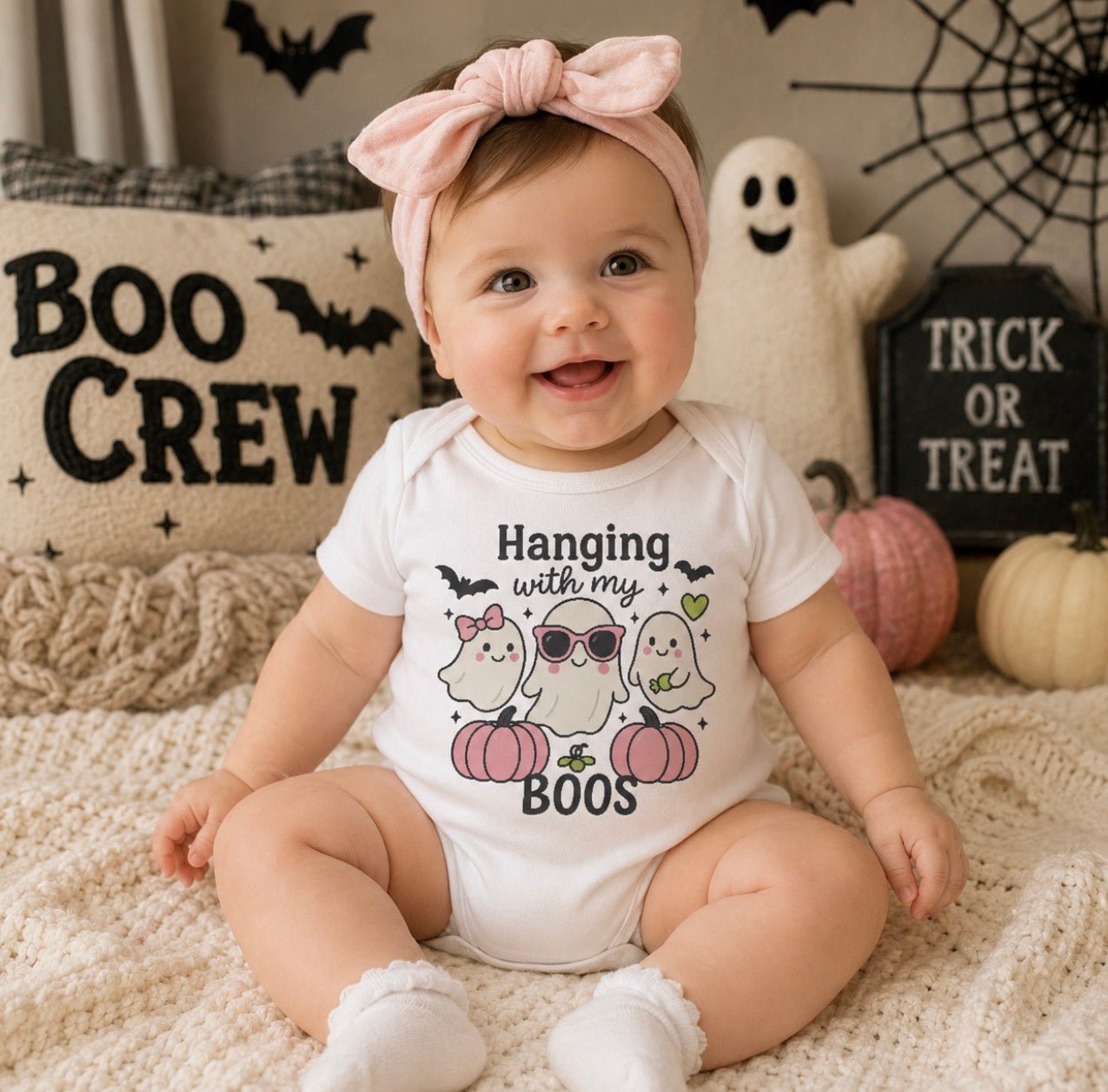 "Hanging With My Boos" Halloween Baby Bodysuit - Boo Crew Boutique