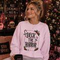 Deck the Horror Crewneck Sweatshirt — Spooky Christmas Holiday Graphic