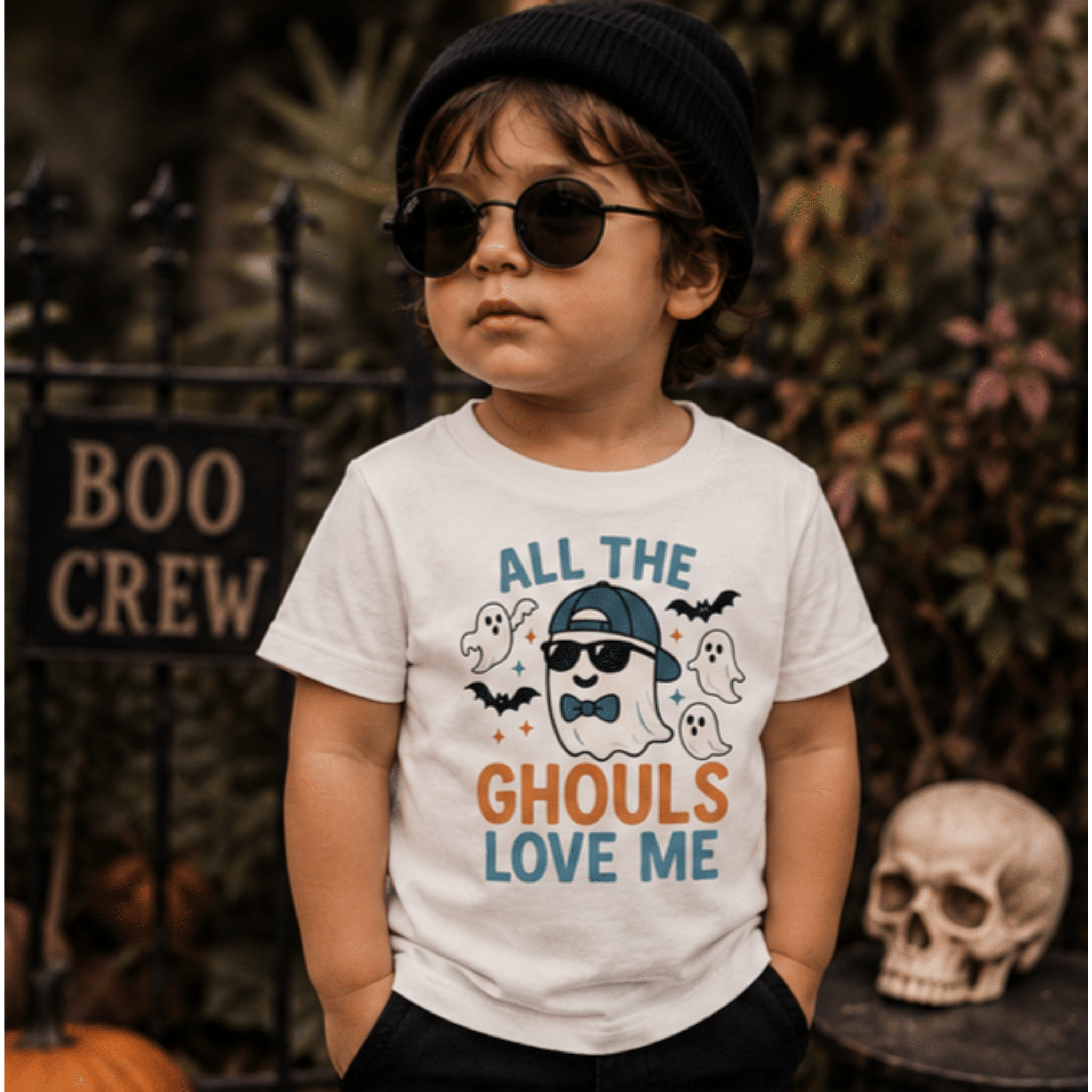 Toddler Tee — "All the Ghouls Love Me" Halloween Ghost Shirt - Boo Crew Boutique