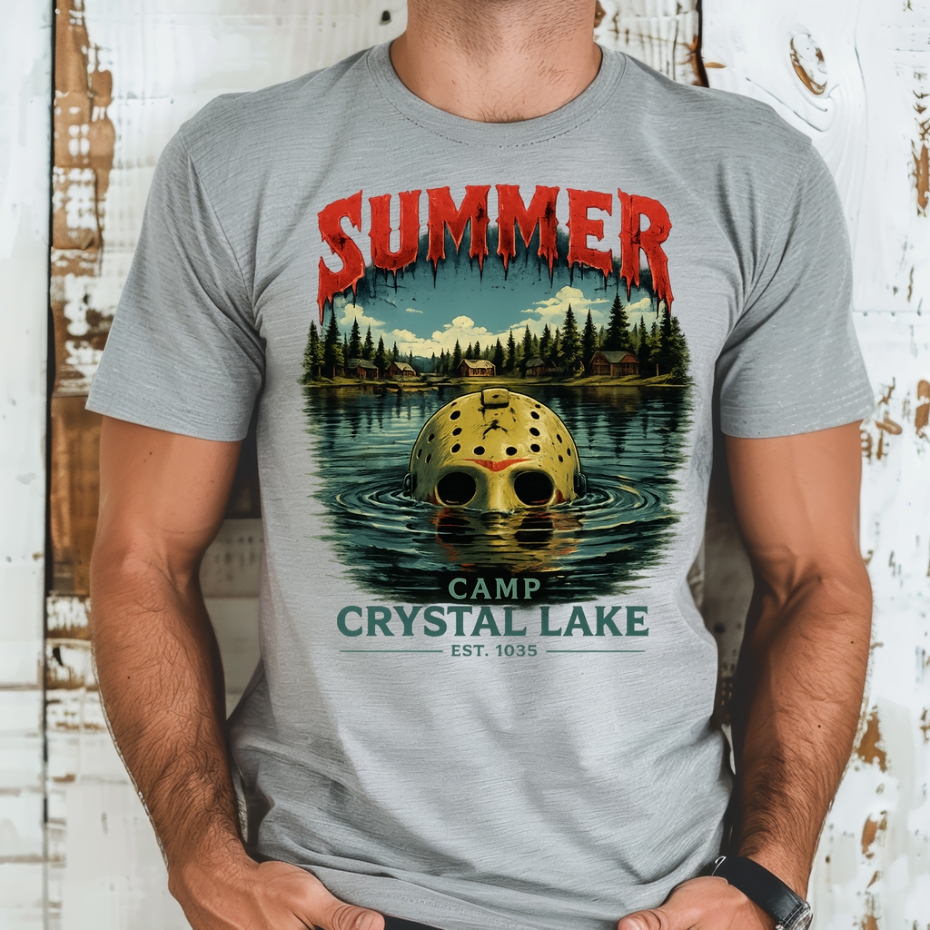 Summer Camp Crystal Lake T-Shirt — Retro Horror Lake Graphic