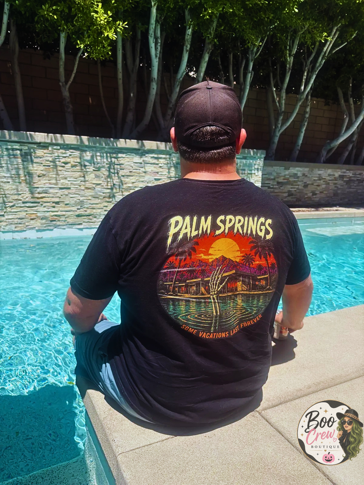Palm Springs Pool Skelly Tee - Boo Crew Boutique