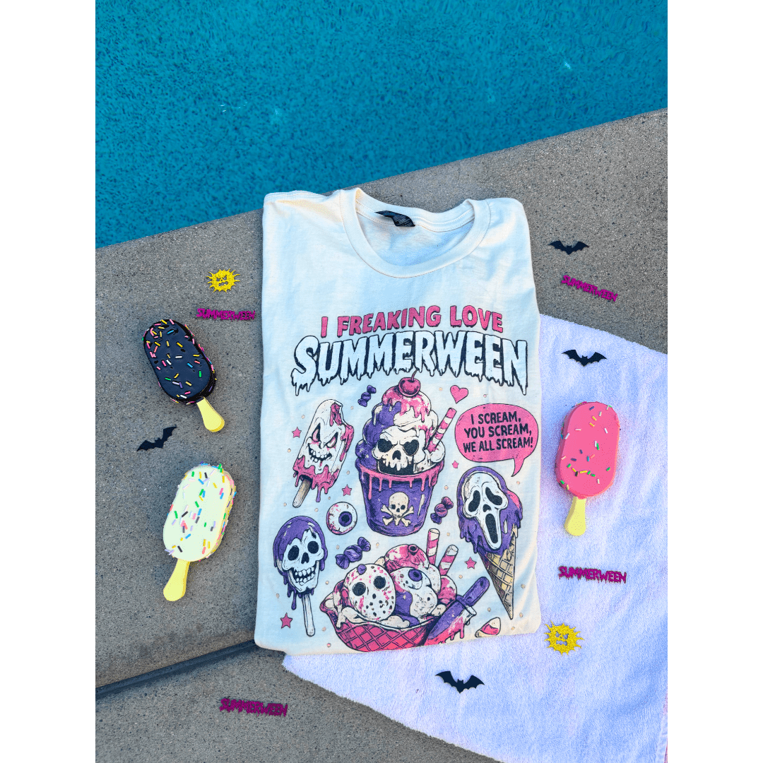 “I Freaking Love Summerween” Cute Spooky Ice Cream Graphic - Boo Crew Boutique