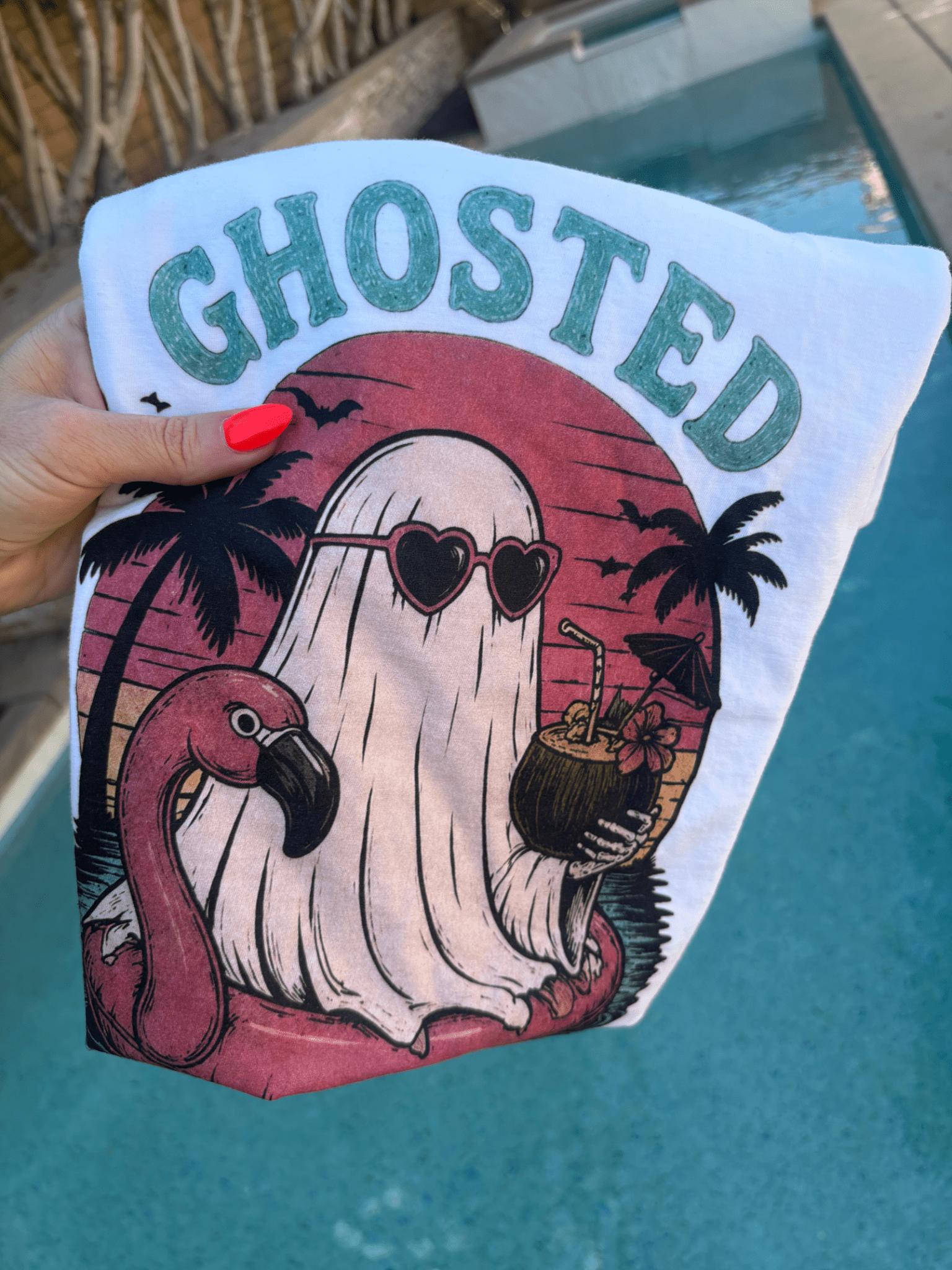 Ghosted for the Summer T-Shirt — Retro Beach Ghost Graphic Tee - Boo Crew Boutique