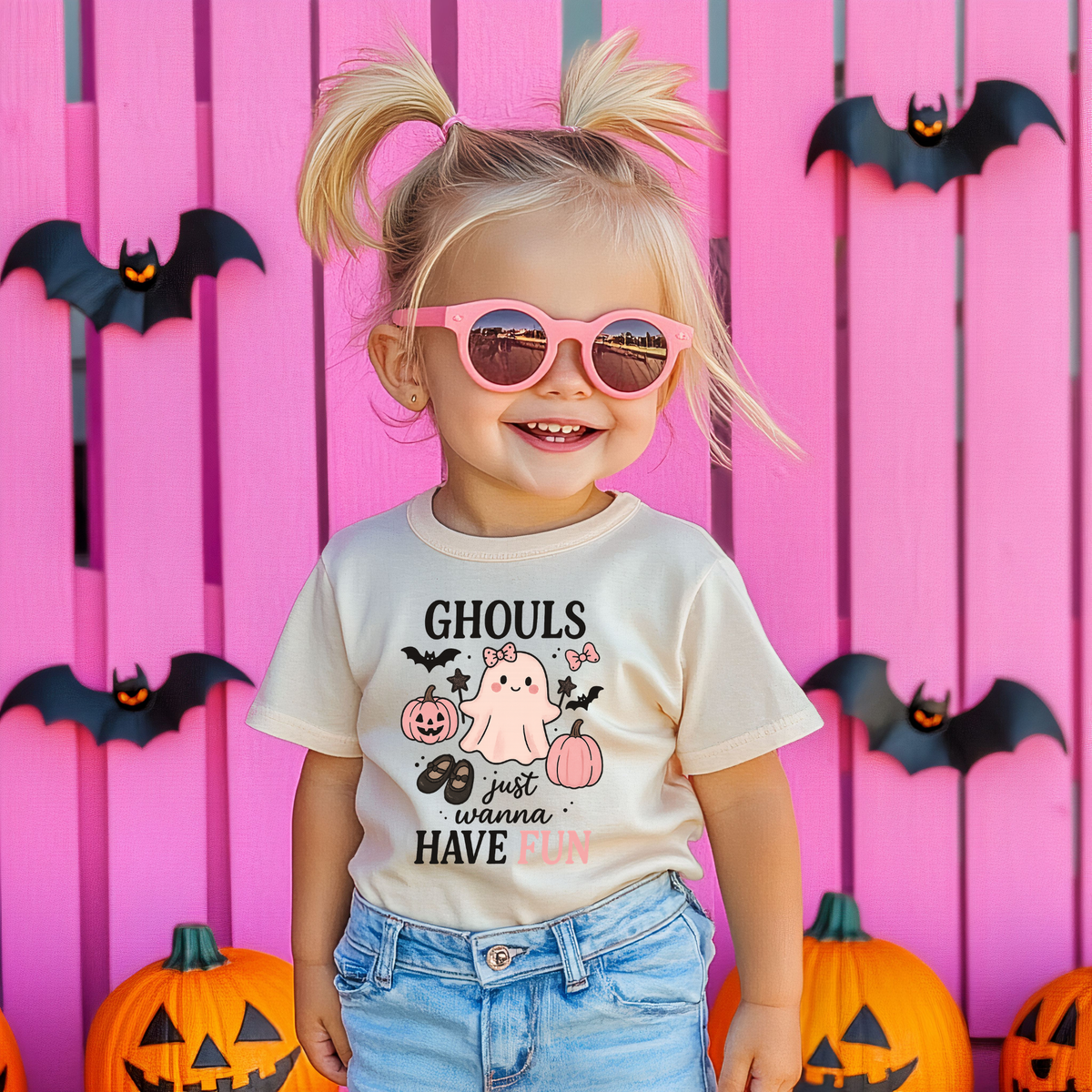 Toddler Tee — "Ghouls Just Wanna Have Fun" Halloween Ghost Shirt - Boo Crew Boutique