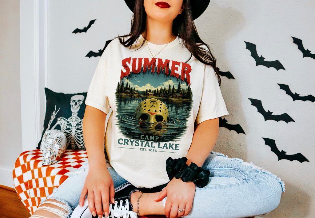 Summer Camp Crystal Lake T-Shirt — Retro Horror Lake Graphic