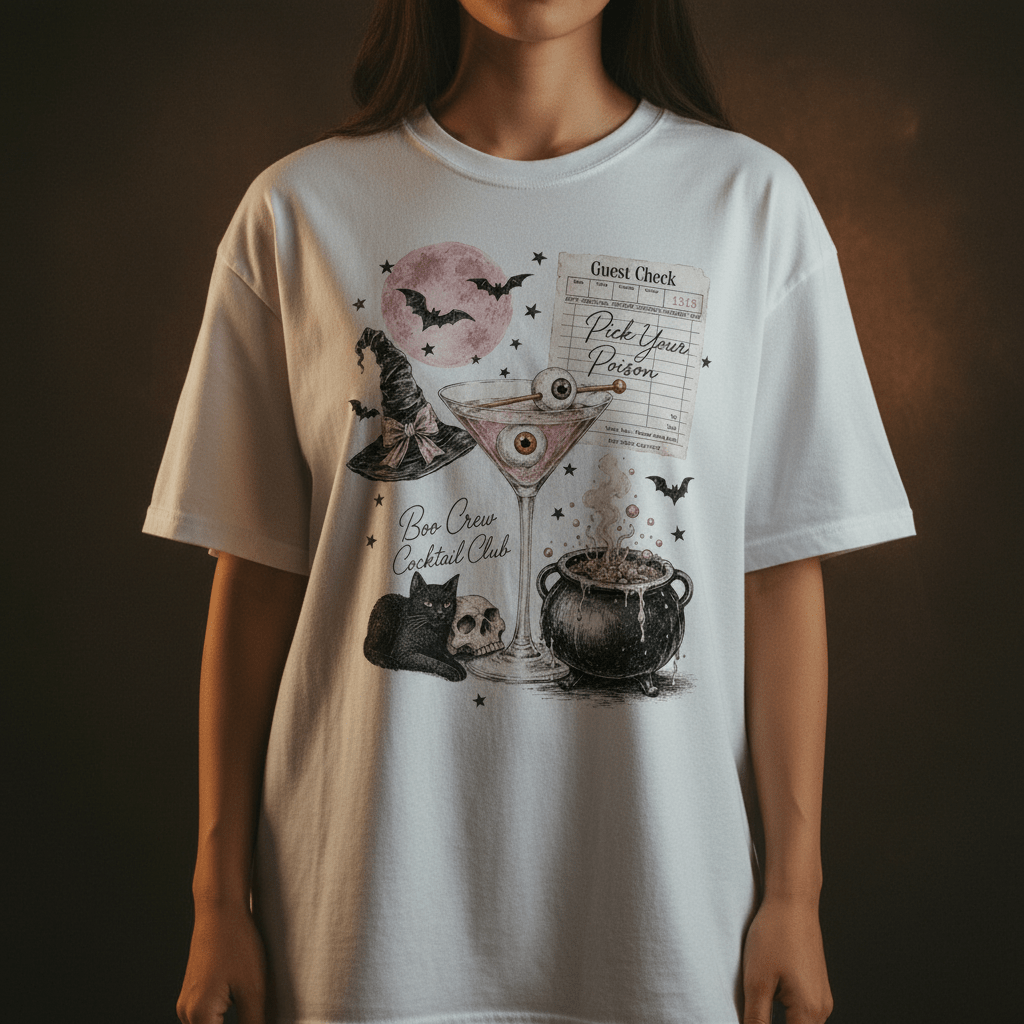 Pick Your Poison Cocktail Club Graphic T-Shirt - Boo Crew Boutique