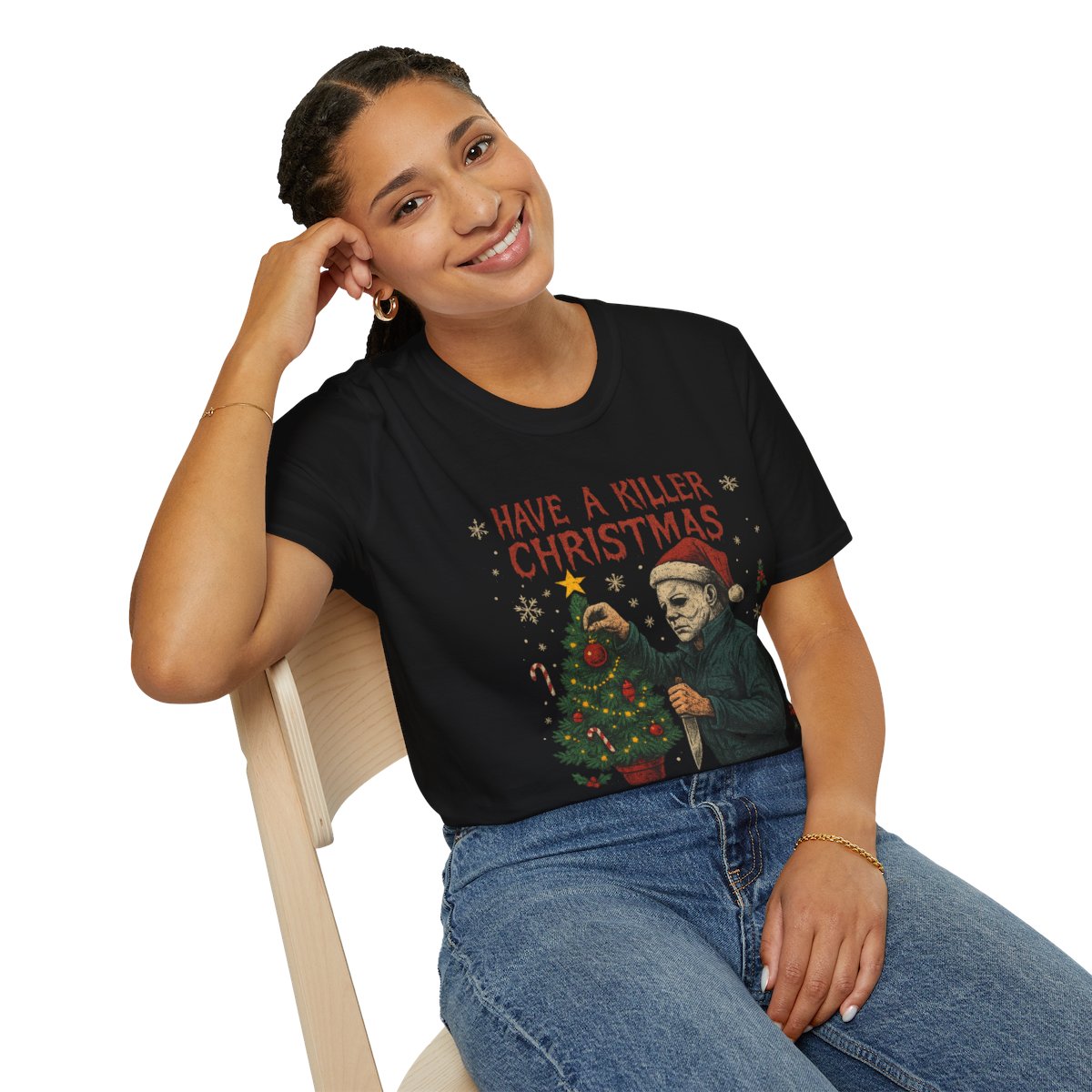 Christmas Horror Tee, Funny Holiday Shirt, Christmas Humor, Gift for Horror Fans, Michael Myers Graphic Tee