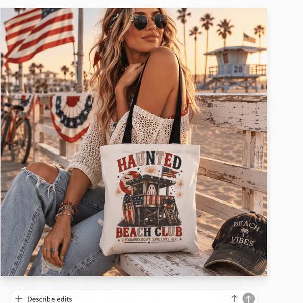 Haunted Beach Club Tote Bag — Vintage Surf Graphic - Boo Crew Boutique