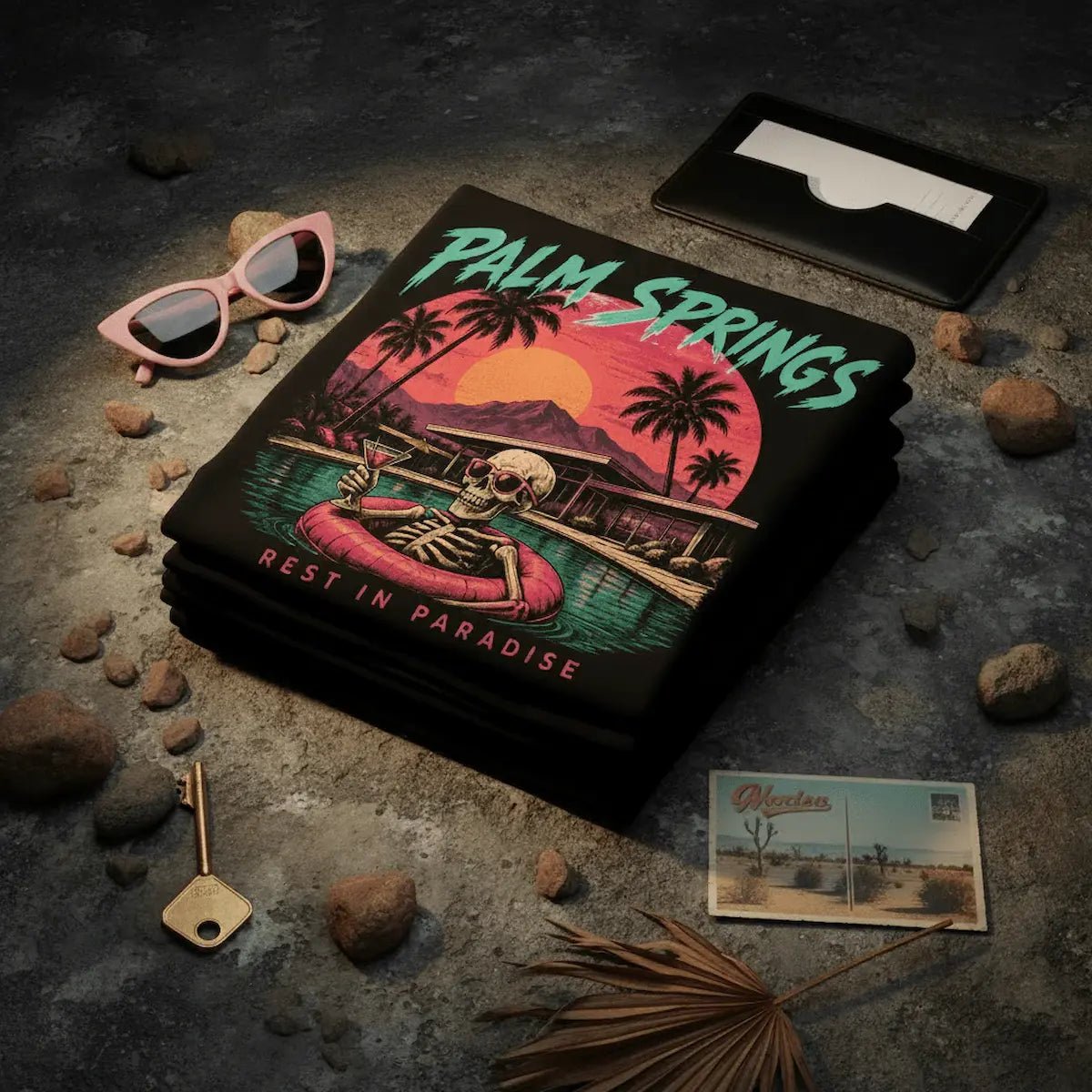 Palm Springs Retro Sunset T-Shirt - Boo Crew Boutique